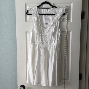 White Ruffled Sleeveless Dress